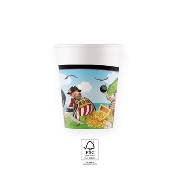 Piratskärgården pappersmuggar 8 st 200 ml FSC
