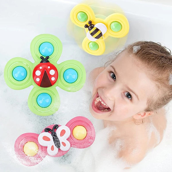 3-Pak - Fidget Spinners med Sugekop til Børn Multicolor