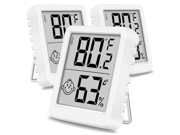 Digital termometer mini väderstation rumshygrometer batterimagnet White