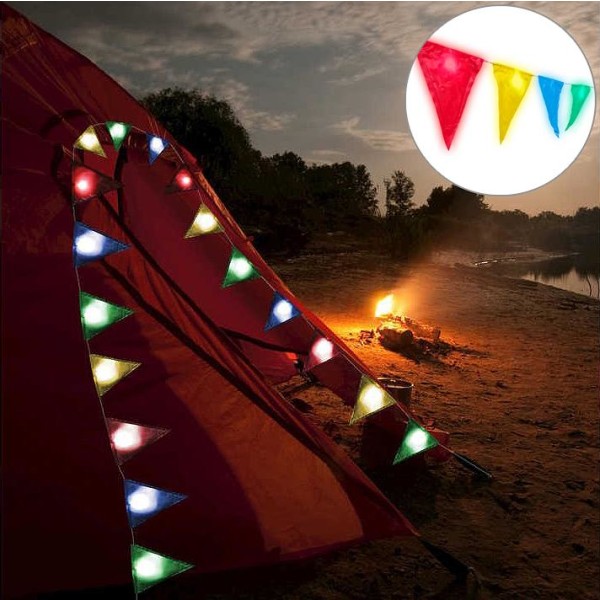 Flaggirlang / Girlang med LED-lampor - 3 meter multifärg