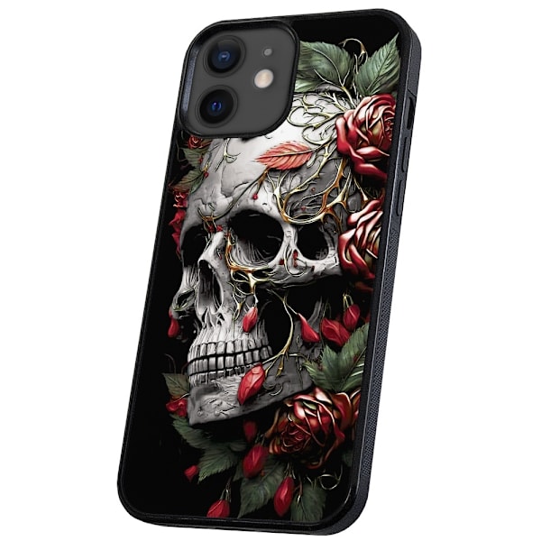 iPhone 12 Mini - Skal/Mobilskal Skull Roses