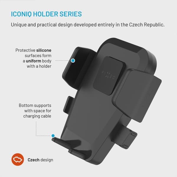 FIXED Iconiq Mobilfäste för ventilationsgaller Svart
