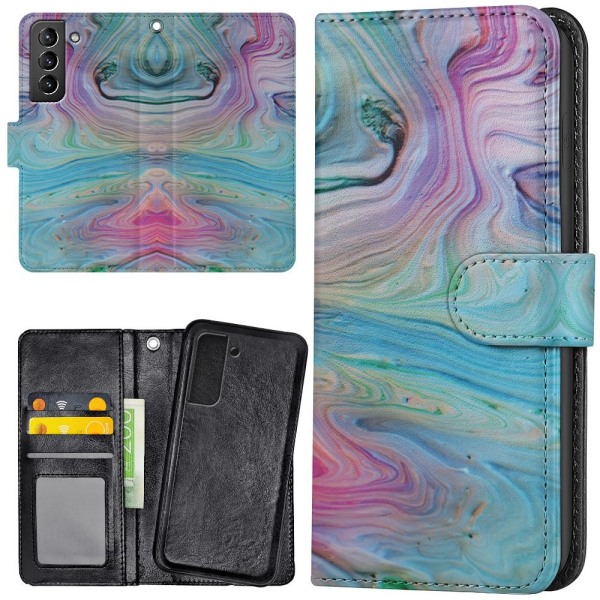 Samsung Galaxy S21 Plus - Mobilcover/Etui Cover Maling Mønster Multicolor