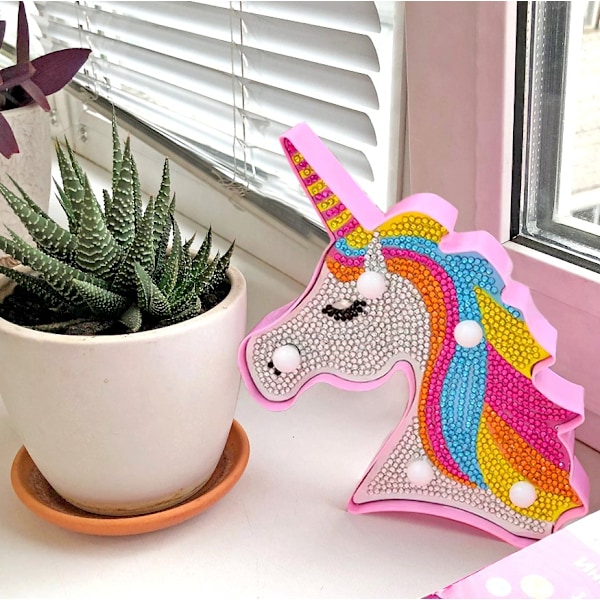 Diamond Painting Lamppu Lapsille LED – Unicorn Multicolor