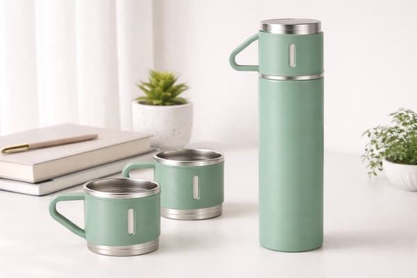 Termos 400 ml rostfri med koppar Grön