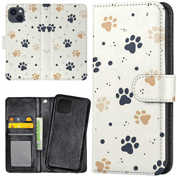 iPhone 14/15 Plus - Plånboksfodral/Skal Paws