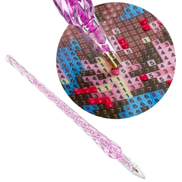 2-Pak - Pen til Diamond Painting / Diamantmaling Pink