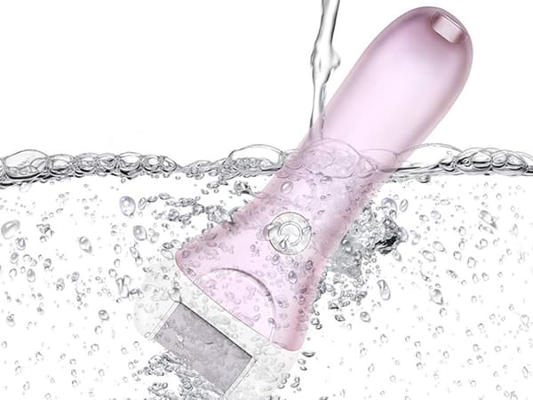 Elektrisk hälfil pimpstensskärare set 3 rullar LCD Rosa