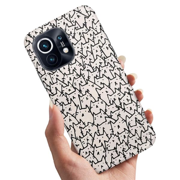 Deksel / Mobildeksel til Xiaomi 11 Lite 5G NE - Kattgruppe Multicolor