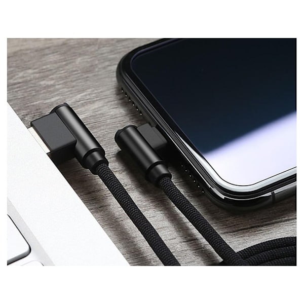Vinklad USB till USB-C kabel - 1m