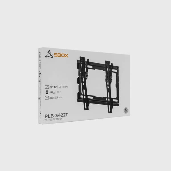 SBOX Tiltbart Fäste VESA 200/43"/45kg Svart