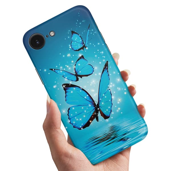 Cover / Mobilcover til iPhone 16e / 17e - Glitrende Sommerfugle