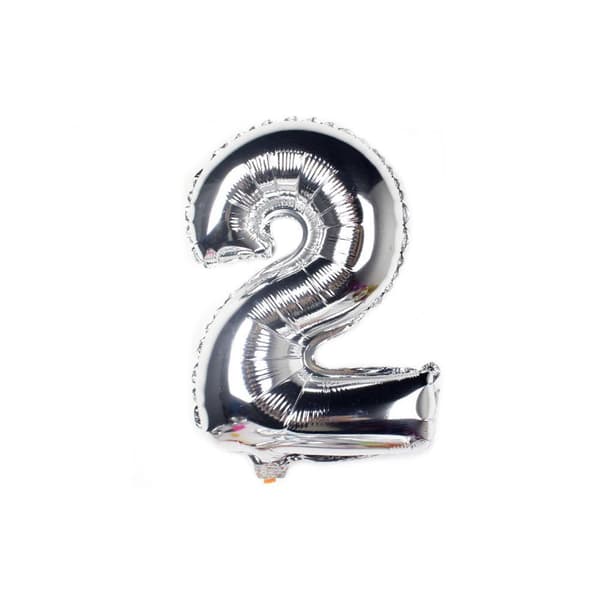 Sifferballong / Metallic Ballong 100 cm - Silver 2
