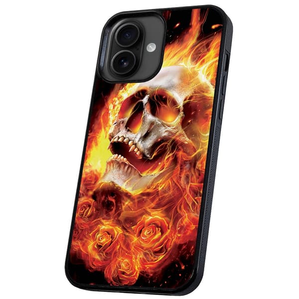 iPhone 16 Plus - Cover/Mobilcover Burning Skull