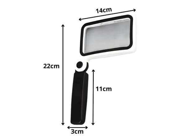 Förstoringsglas hopfällbart 3.5x med stativ LED