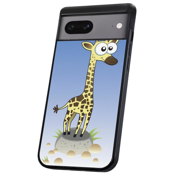 Google Pixel 7 - Cover/Mobilcover Tegnet Giraf