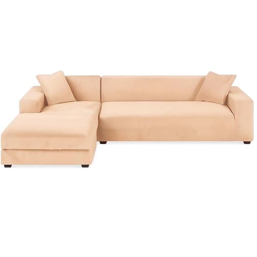 Sofföverdrag Sammet / Överdrag till Soffa - 190-230cm Beige