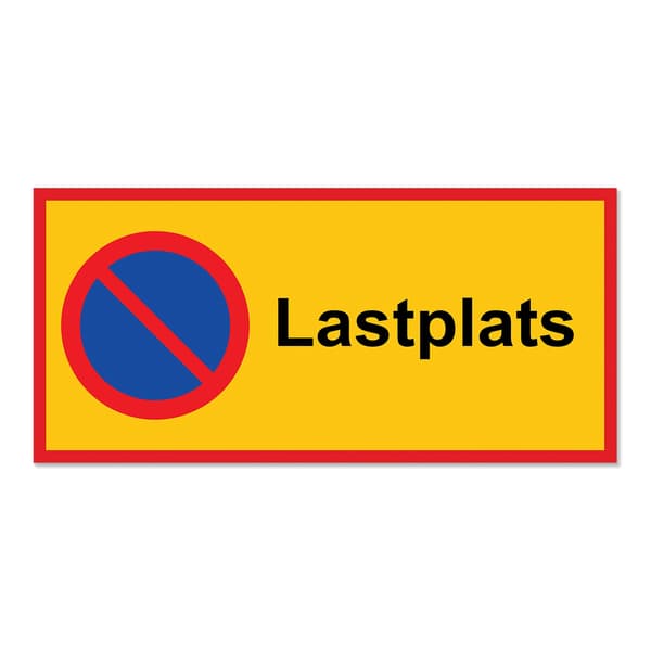 Parkeringsskylt / Varningsskylt Parkering / Trafikskylt - Skylt MultiColor 14x30 - Lastplats