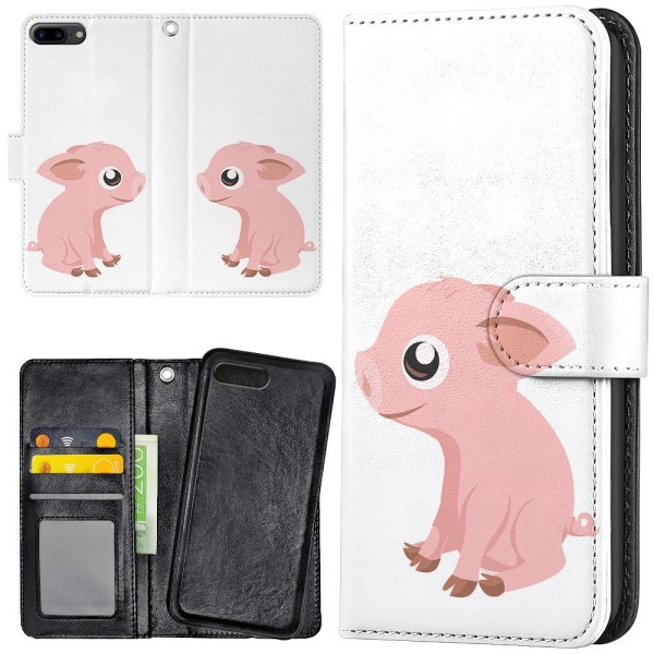 iPhone 7/8 Plus - Plånboksfodral/Skal Minigris