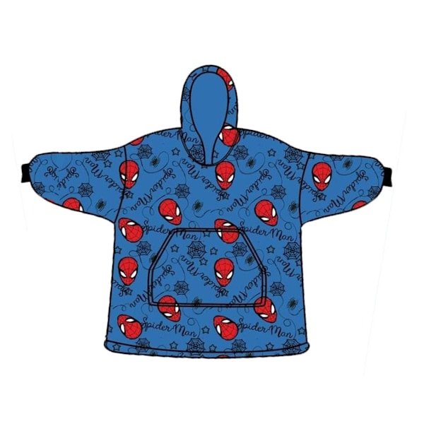 Spider-Man Blue vuxenfilt i polarfluff, poncho
