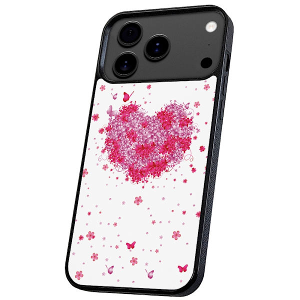 iPhone 17 Pro Max - Deksel/Mobildeksel Blomsterhjerte