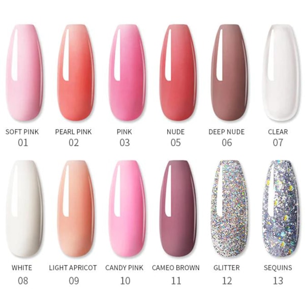 Polygel för Naglar 15g - Välj färg! White 08 White