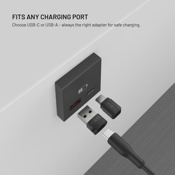 FIXED Data Blocker 2in1 USB-A & USB-C 240W för säker laddning Svart