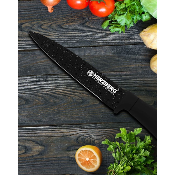 Knivset med Knivställ - 8-delar Marmor