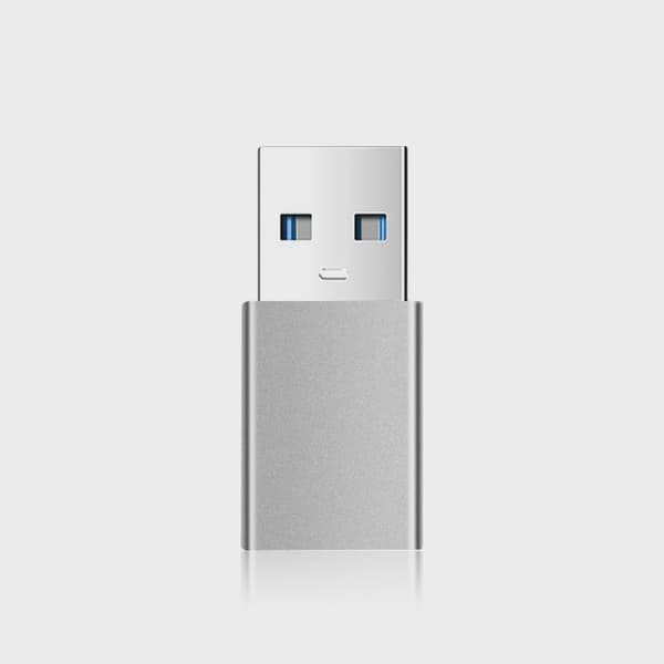 FIXED LINK USB-A Hane till USB-C Hona adapter Grå