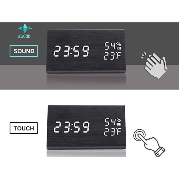 Digital Klocka med LED & Termometer - Väckarklocka