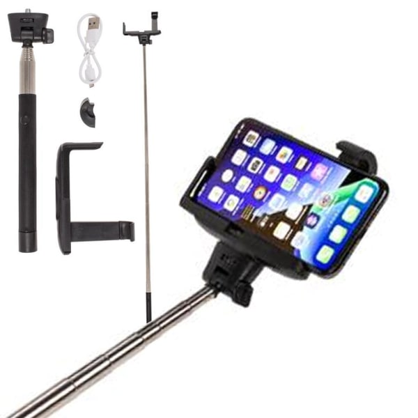 Selfiepinne med Bluetooth / Selfie Stick - iPhone/Android Svart