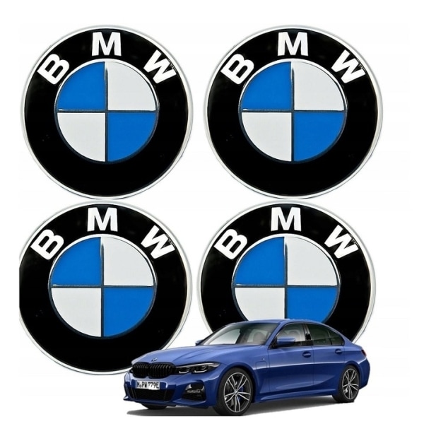 4-Pack - BMW Centrumkåpor / Hjulnav Emblem - Bil 56 mm