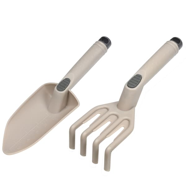 Trädgårdsredskap 2-delars plast beige