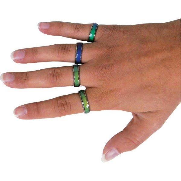 2-Pack - Mood Ring - Endrer farge avhengig av humør Multicolor