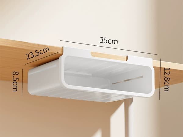 Utdragbar låda under skrivbord