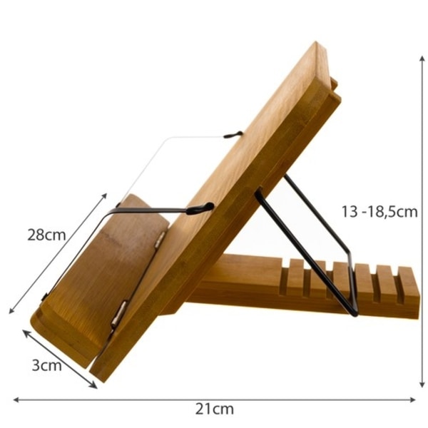 Bokstativ i Bambus/Laptopstativ-Stativ for bøker og datamaskiner