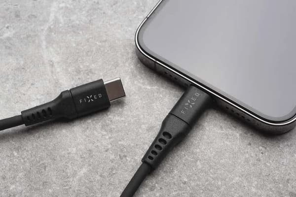 FIXED LIQUID silikonkabel 60W USB-C/C 1.2m Svart