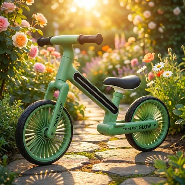 Balanscykel med LED för barn - Springcykel Grön