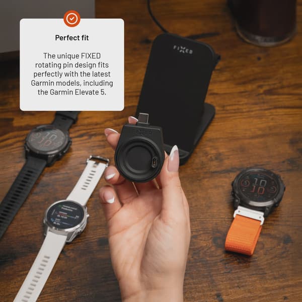 FIXED Trådlös USB-C laddare för Garmin Watch Svart