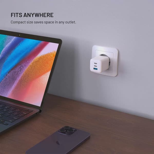 FIXED Super Fast Mini Charger 65W 2xUSB-C PD + USB-A Vit