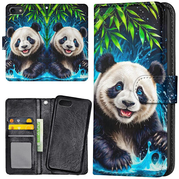 iPhone 16e/17e - Lommebok Deksel Panda