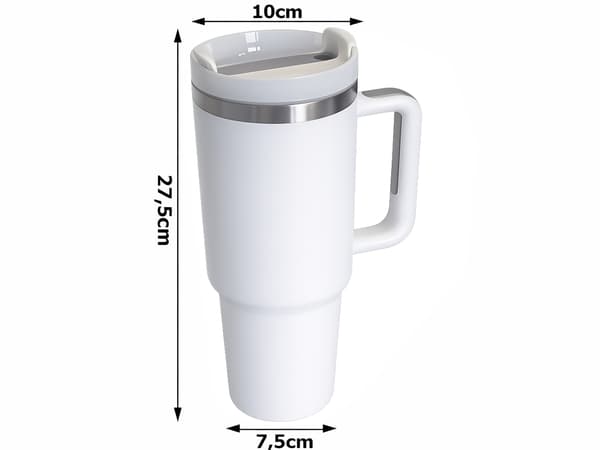 Termosmugg 1.2 L med sugrör White