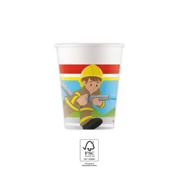 Pappersmugg Fireman Rescue 8 st 200 ml FSC