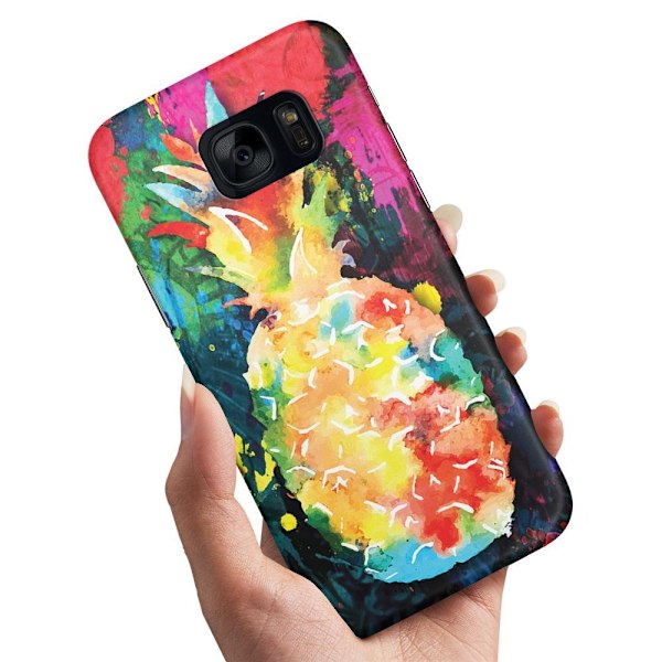 Samsung Galaxy S7 - Cover/Mobilcover Regnbue Ananas