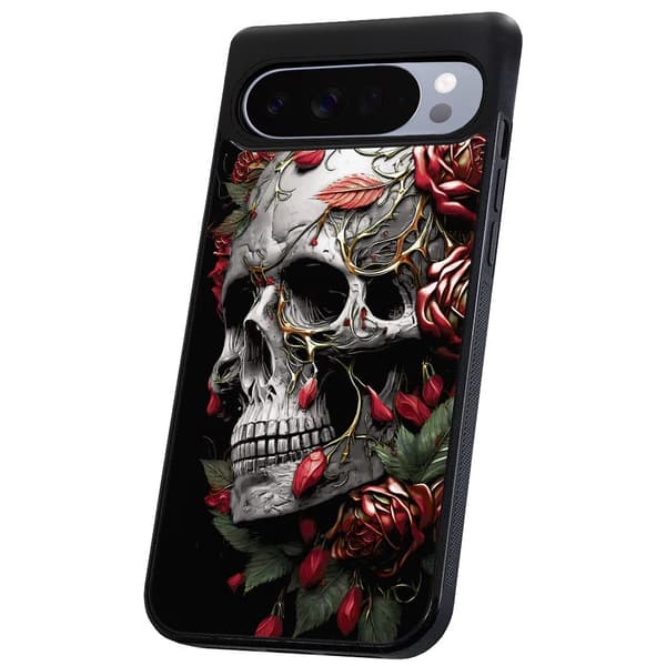 Google Pixel 10 Pro XL - Deksel/Mobildeksel Skull Roses