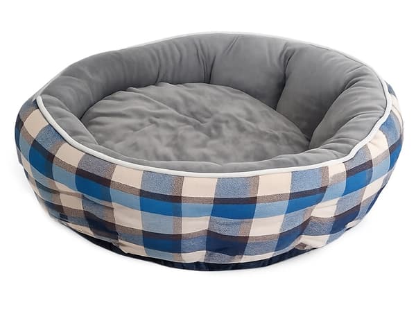 Hundbädd mjuk fluffig small medium grå