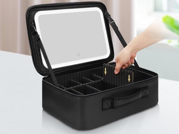 Sminkväska med LED spegel Black