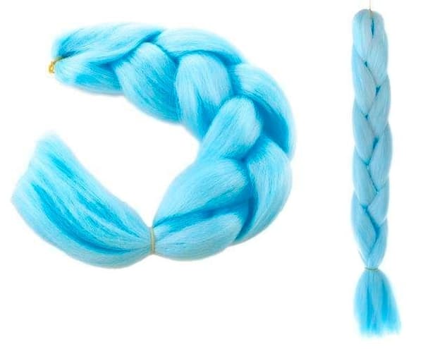 Jumbo Braid / Lisähiukset Hiuspalmikko - 60 cm Ljusblå