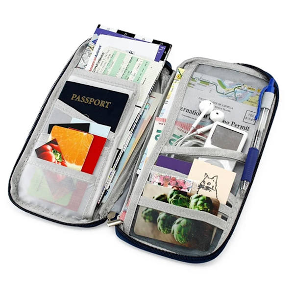 Passetui - Etui / Lommebok til Pass & Reise – Reiseetui Dark blue