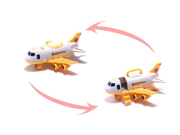 Transportflygplan Leksak med Byggfordon och Ljud - Flygplansset för barn